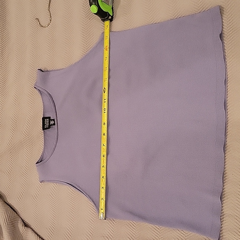 Eileen Fisher Lavender Viscose Knit Top Medium